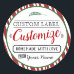 Custom Christmas Labels Perfect for Homemade Gift<br><div class="desc">Custom Christmas Labels Perfect for Homemade Gift
Peppermint Bark,  Cookies,  Bath Scrubs,  Bath Salts,  Soap,  Mason Jars,  Gift Tags,  Present Labels</div>