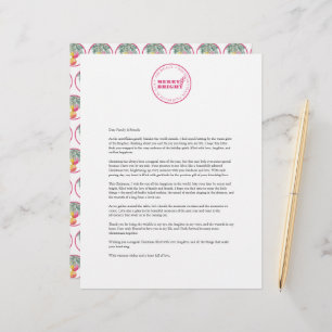 Custom Christmas Letter Template Pink Letterhead