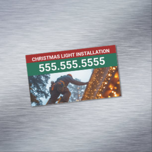 Custom Christmas Light Installation Company Magnetic Business Card