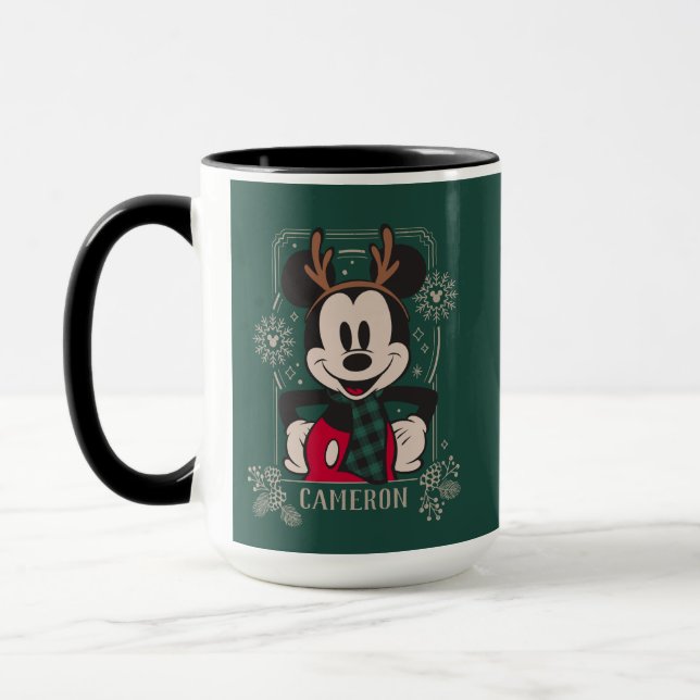 Custom Christmas Mickey Mouse Mug (Left)