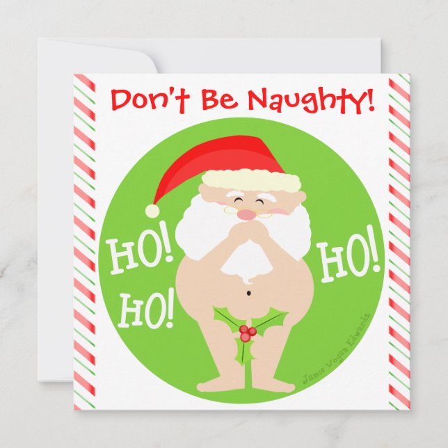 Custom Christmas Naughty Santa Party Invitation (Front)