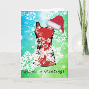Custom Christmas Netball and Snowflakes Holiday Card