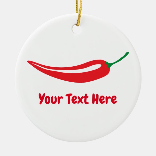 Custom Christmas ornament with red chilli pepper (Front)