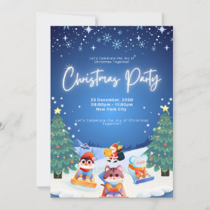 Custom Christmas Party Invitation Card - Festive