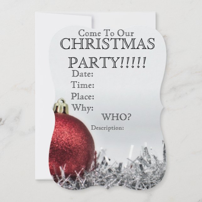 Custom Christmas Party Invite / Save The Date (Front)