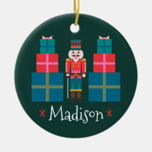 Custom Christmas Personalized Nutcracker Ceramic Ornament