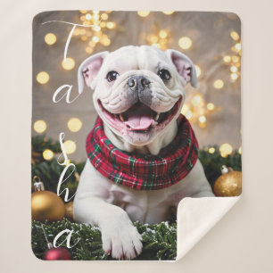 Custom Christmas Pet Name Photo Making Memories Sherpa Blanket
