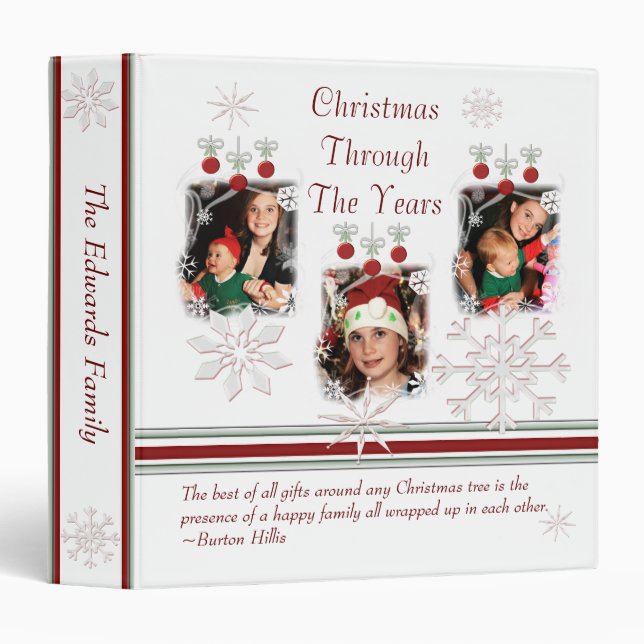 Custom Christmas Photo Binder - Medium Size (Front/Spine)