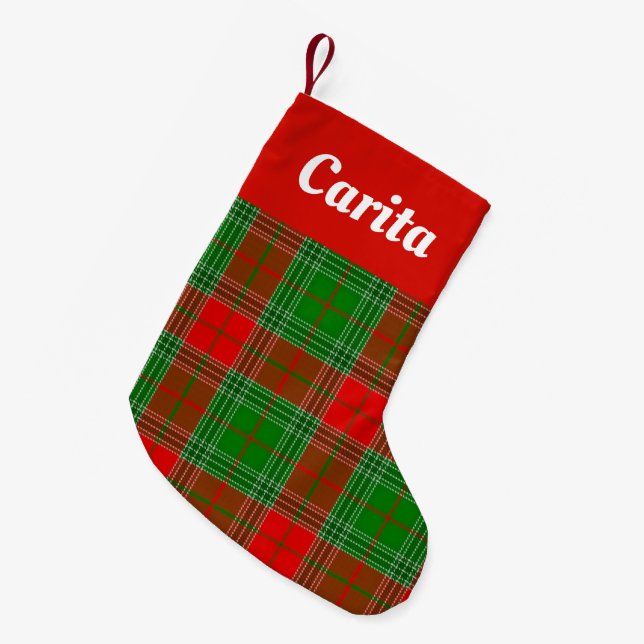 Custom Christmas Plaid Stocking (Front (Hanging))