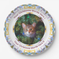 Custom Christmas Purple Yellow Family Photo Party