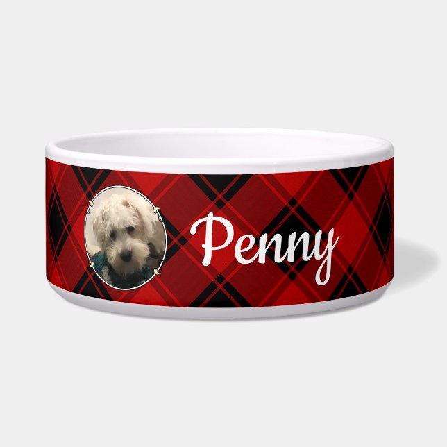 Custom Christmas Red and Black Plaid Photo Frame (Front)