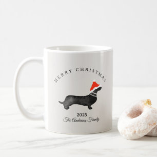 Custom Christmas red grey santa hummingbird Coffee Mug