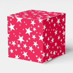 Custom Christmas Red White Stars Elegant Favor Box