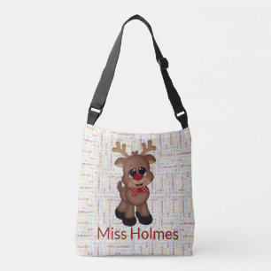 Custom Christmas Reindeer Crossbody Bag