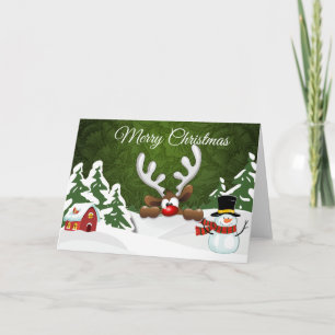 Custom Christmas Reindeer Games Greeting Card