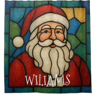 Custom Christmas Santa Art Deco Stained Glass
