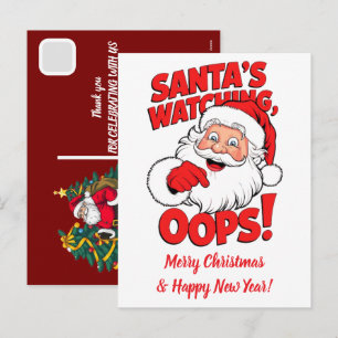 Custom Christmas Santa Claus Dunking Basketball Holiday Postcard