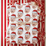 Custom Christmas Santa Hat Face Photo Wihte Wrapping Paper Sheet<br><div class="desc">Custom Christmas Santa Hat Face Photo Wihte Wrapping Paper</div>