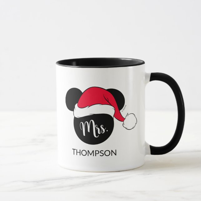 Custom Christmas Santa Mickey | Mrs Wedding  Mug (Right)