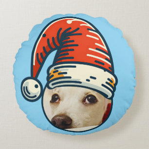 Custom Christmas Santa Personalized Pet Round Pillow