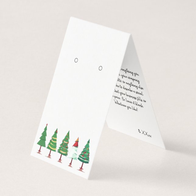 Custom Christmas Self-Stand Earring Display Cards (Front)