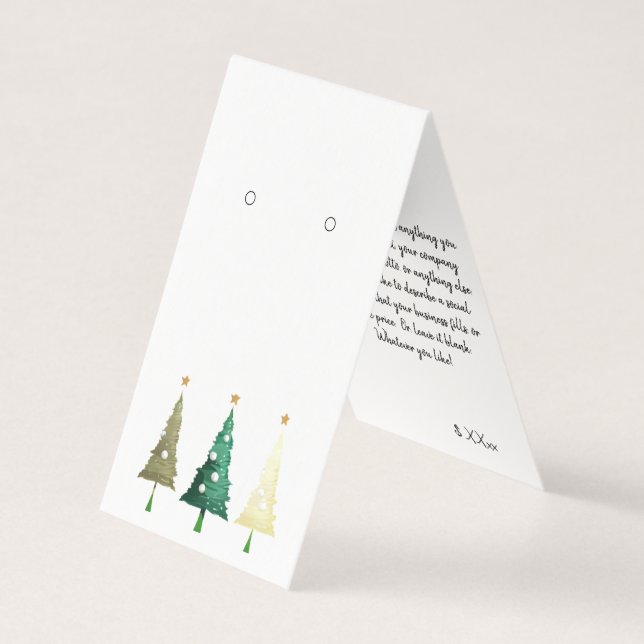 Custom Christmas Self-Stand Earring Display Cards (Front)