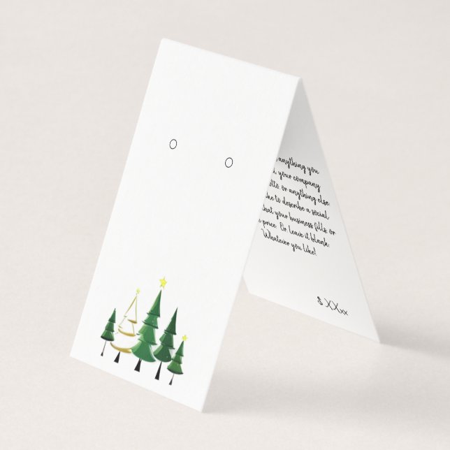 Custom Christmas Self-Stand Earring Display Cards (Front)