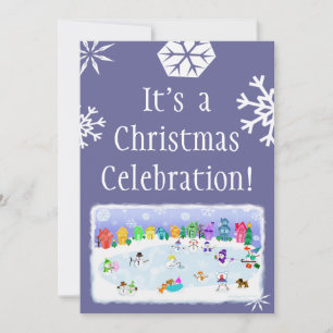 Custom Christmas Snow Day Party Invitation
