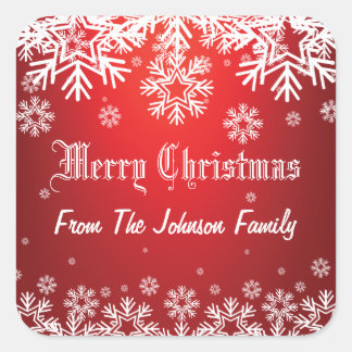 Custom Christmas Snowflakes Gift Tag Sticker