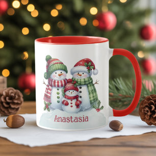 Custom Christmas Snowman Coffee Mug