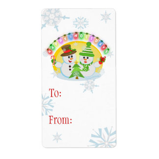 Custom Christmas Snowman Gift Labels