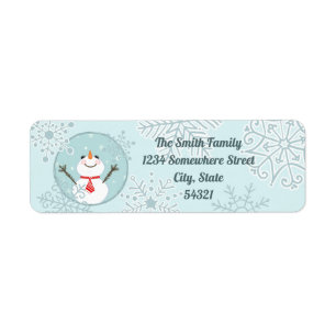 Custom Christmas Snowman Return Address Labels