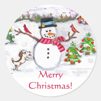 Custom Christmas Snowman Stickers