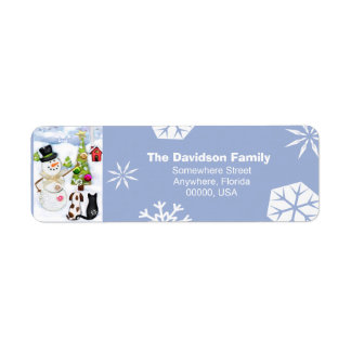 Custom Christmas Snowmen Return Address Labels