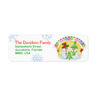 Custom Christmas Snowmen Return Address Labels