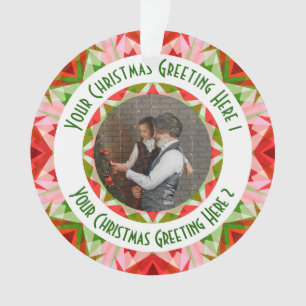Custom Christmas Star Jolly Red Fun Photo Grey