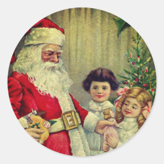 CUSTOM CHRISTMAS STICKER VINTAGE ILLUSTRATION