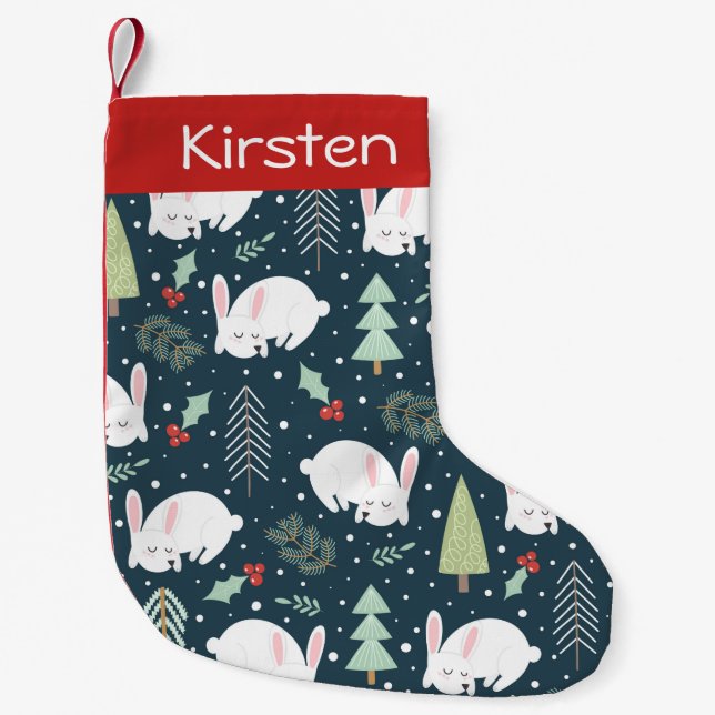 Custom Christmas Stocking - Christmas Bunnies (Front)