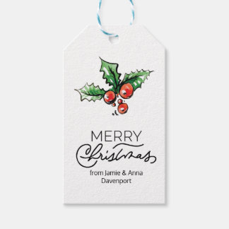 Custom Christmas Tag with Watercolor Elements