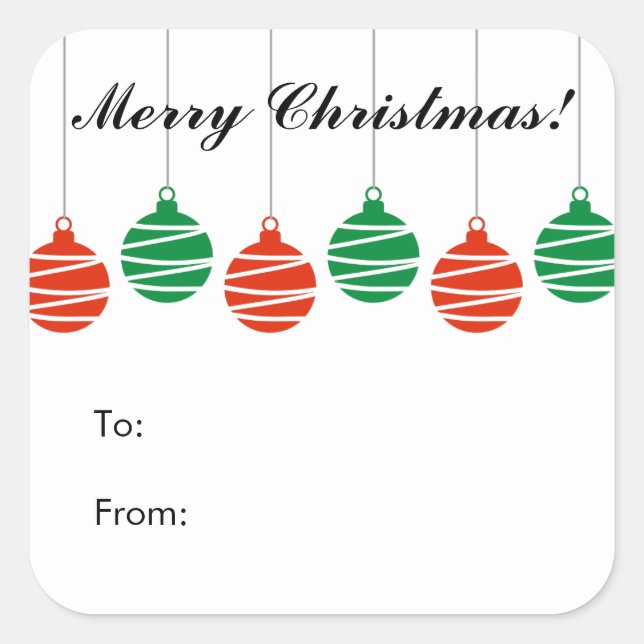 Custom Christmas to and from gift tag stickers (Front)