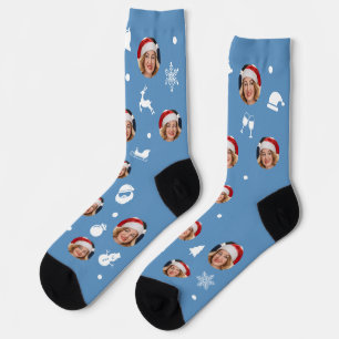 Custom Christmas (Tranquil Blue) Socks