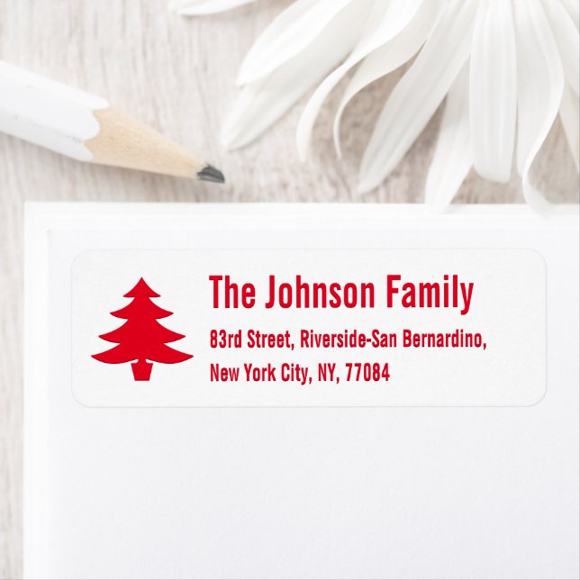 Custom Christmas Tree Holiday DIY Return Address (Insitu)