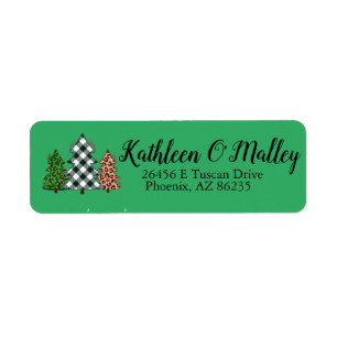 Custom Christmas Tree Pattern Return Address 