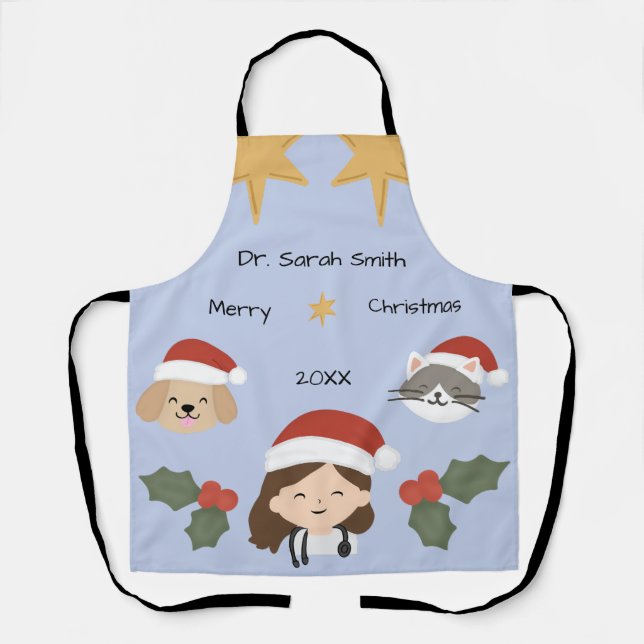 Custom Christmas Vet Friends Apron (Front)