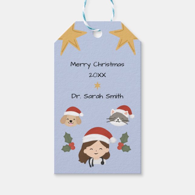 Custom Christmas Vet Friends Gift Tags (Front)