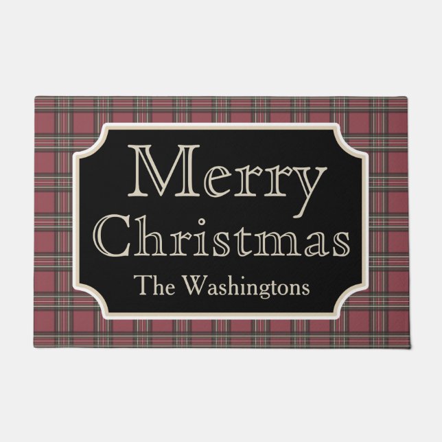 Custom Christmas Welcome Doormat Rug (Front)