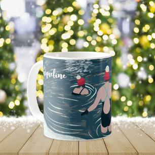 Custom Christmas Wild Swimming for Swim Buddy Coffee Mug