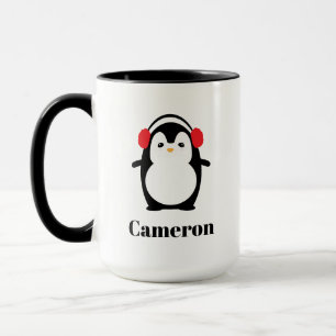 Custom Christmas Winter Cute Penguin Mug