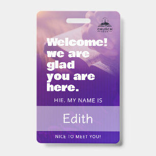 Custom Church Greeter Welcome Team Name Tag Badge