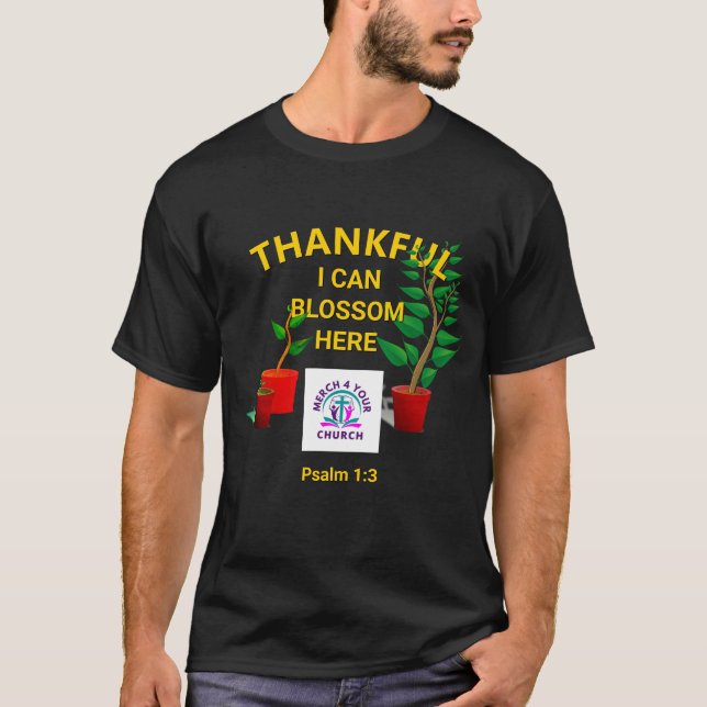 Custom Church Merchandise Blossom Plant Men's LOGO T-Shirt (Front)
